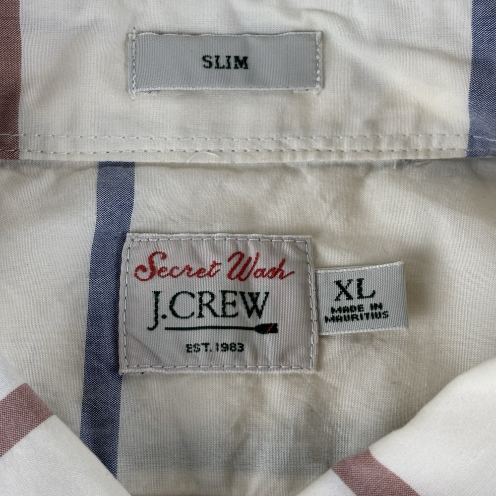 J Crew Shirt Mens XL Slim‎ Cotton Button Down Secret Wash New With Tags - Picture 5 of 9